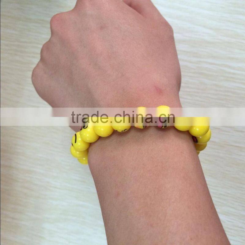 Hot Selling Fashion Newest Deign Emoji PVC Slap Bracelet