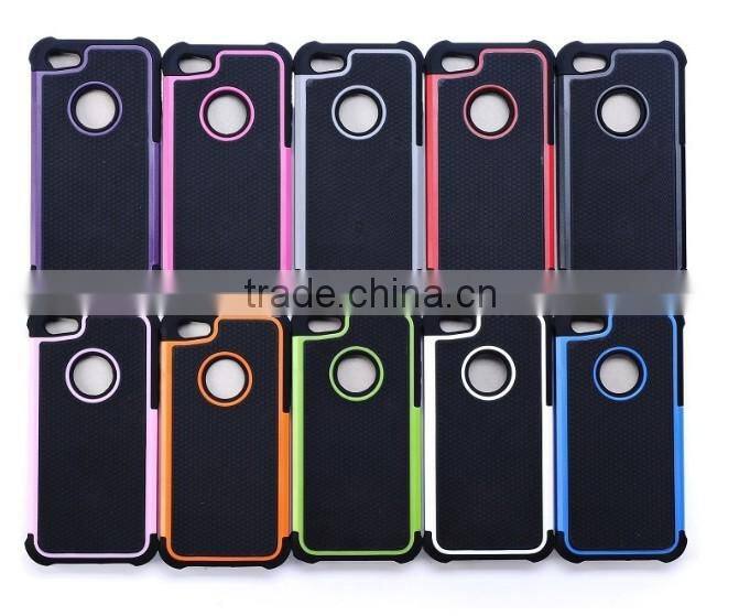 2014 Hot Design Soft Silicon Case With Hard Back Case For iPhone 5 5S