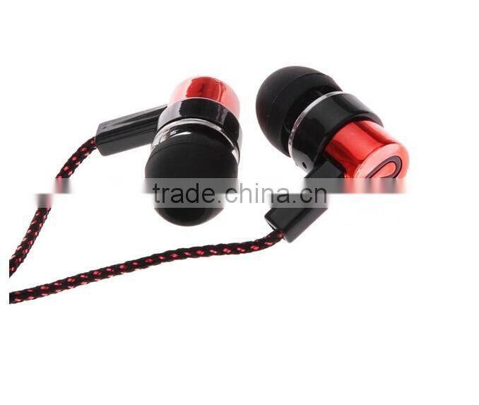 In Ear Earphone Earbuds Stereo Metal Braided Earphones 3.5mm Standard