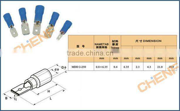 High Quality 1.5-2.5mm2 (AWG16-14) Fully Insulated Female Disconnect TerminalFDFD2-250