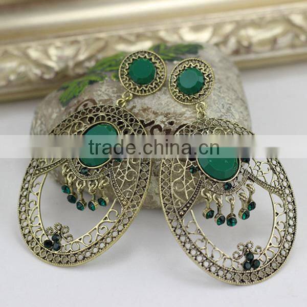 oval design hollow latest exotic turquoise fashion earring