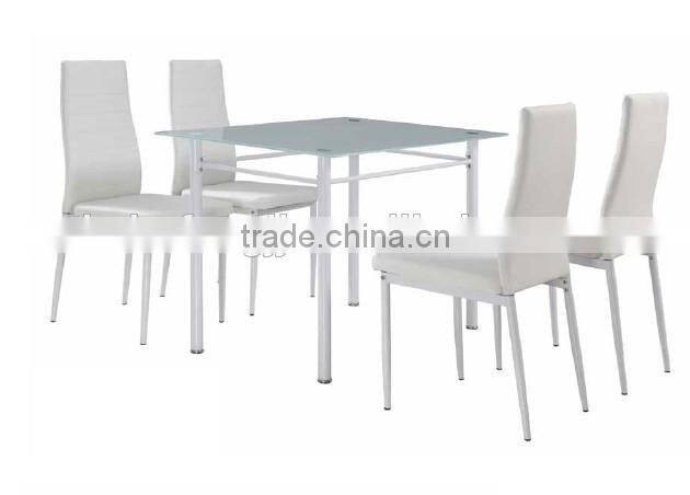 1+4 glass & metal dining table set