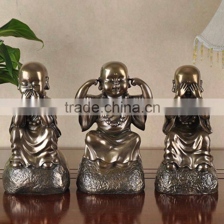 Factory price monk statue, Resin sitting monk buddha figurine, little monk wholesale