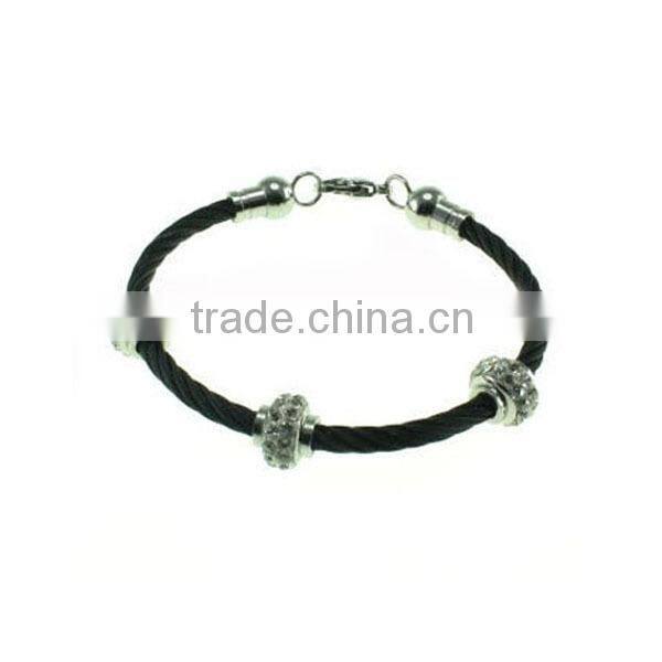 High quality stainless steel cuff bracelet blank cable cuff bracelet twisted cable cuff bracelet with gold cross charms LB8392