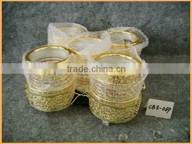 glass jars with shelf