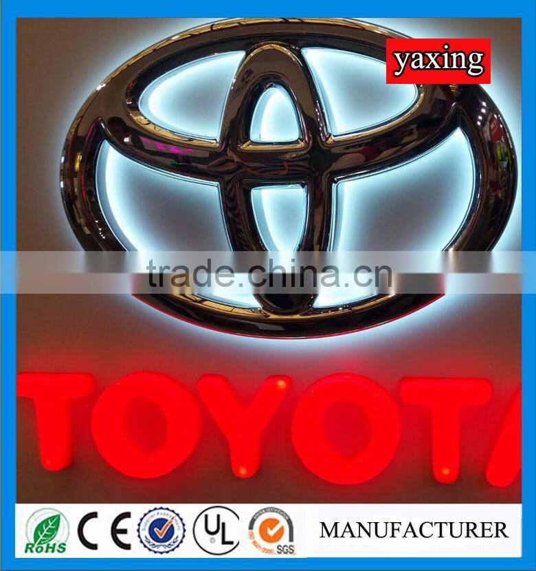 Toyota car brand logo sign stainless steel letters back light sign