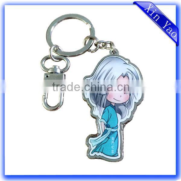 Good quality zinc alloy silver soft enamel souvenir promotion keychain