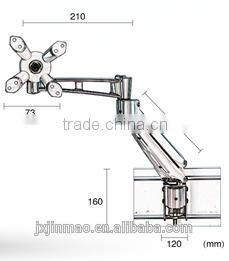 360 degree rotating computer wall mount monitor arm