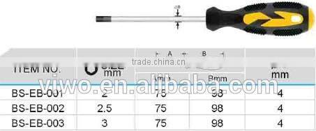 Hex round shank screwdriver