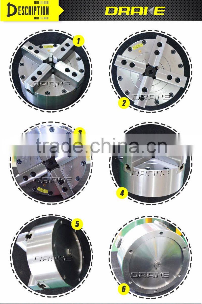 4 hardened jaw wedge style closed center pneumatic power chuck for CNC machine
