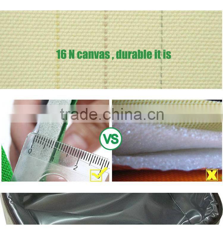 Thicker Handle 16 N Canvas Promotion Insulated Lunch Cooler Bag