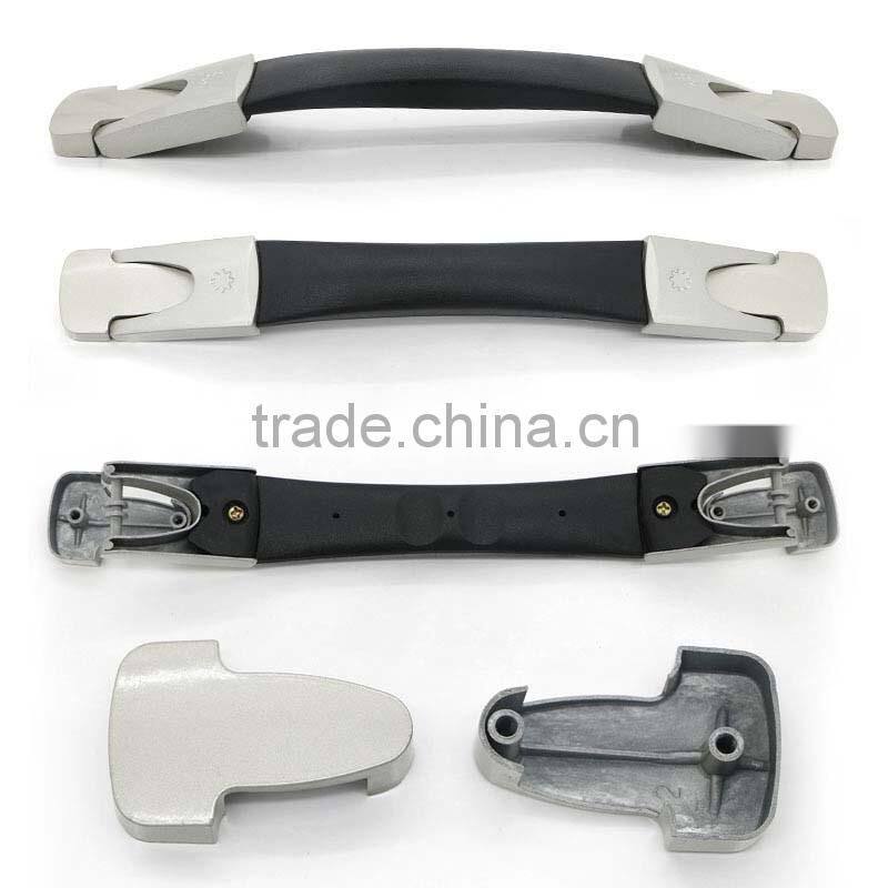 Luggage case plastic handle with metal, zinc alloy luggage carrying handle,Luggage parts soft handle