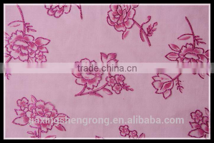 Tulle organza Fabric glitter spray for wedding dress