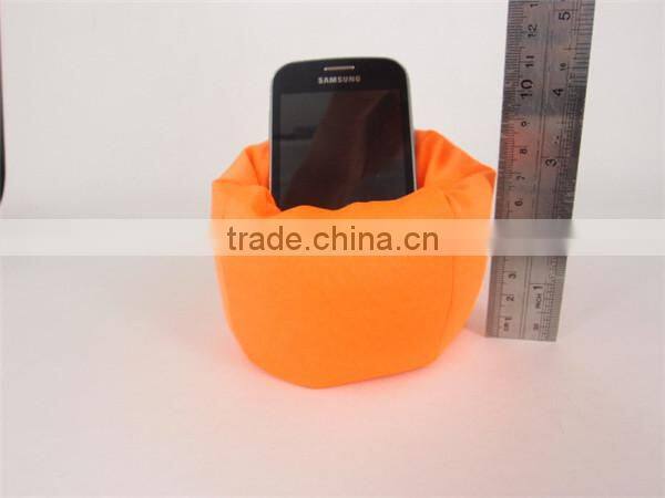 Practical desktop pink cell phone stand holder stuffed bean bag soft mobile phone holder