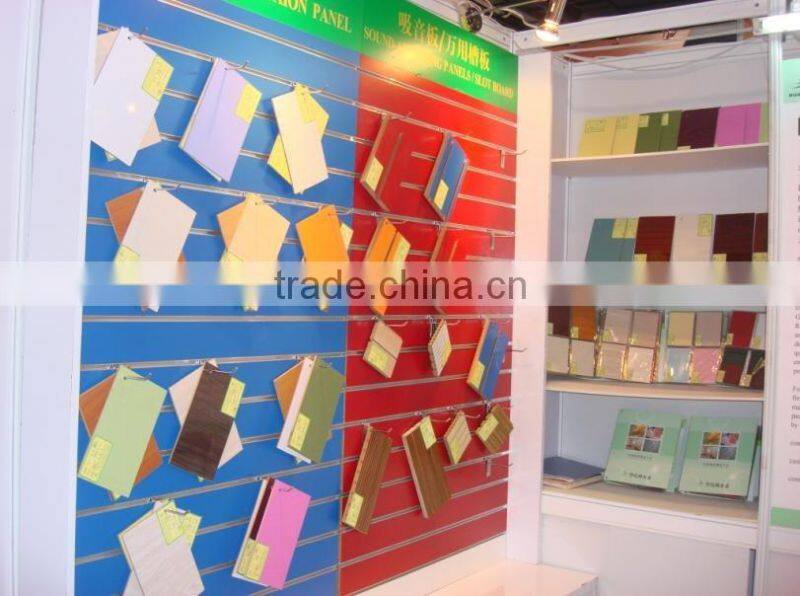 Cheapest supermarket grooved mdf with melamine paper faced decoration 18mm