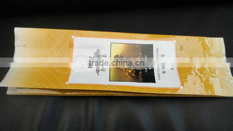 side gusset coffee packaging bags with degassing valves