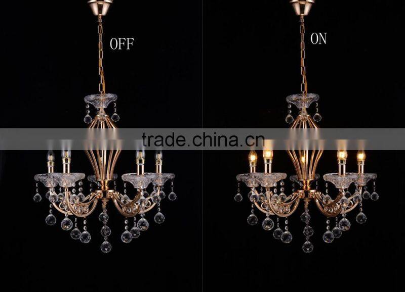 Antique Best Selling Top Quality 5 Lights Crystal Chandelier with Ball Drops