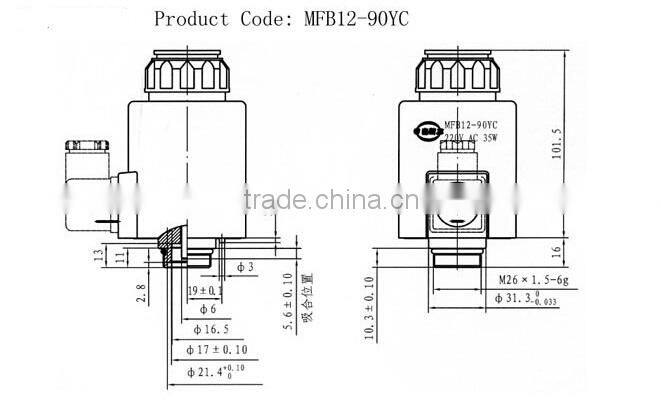MFZ12-90YC/MFB12-90YC Rexroth Solenoid Coil for Hydraulic Valve-32X75MM