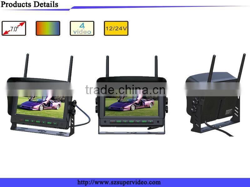 car wireless reversing camera with rearview mirror monitor for bus coach