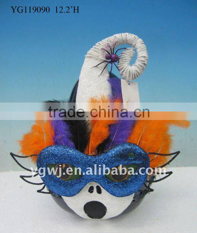 halloween spider decoration with carnival mask
