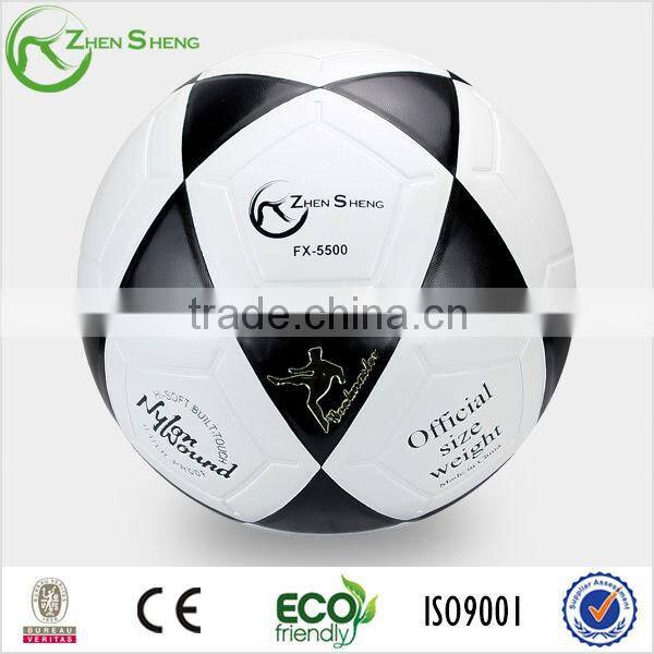 Zhensheng pu leather training soccer ball customize