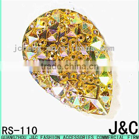 16*21green color star effect special shaped resin stone