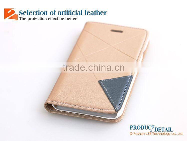 LZB Wholesale custom leather cell phone cases for iphone 5s flip cover with stand