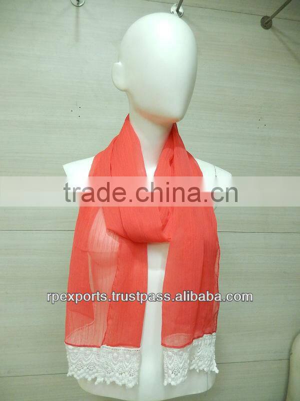 new fancy polyester lace scarf 2014