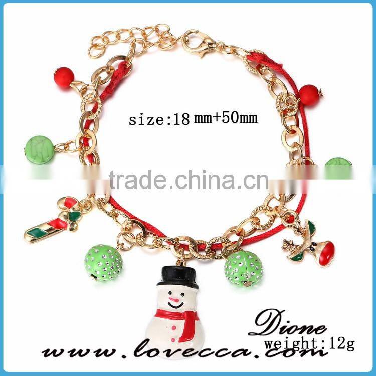 New European Fashion Christmas Jewelry Snowman Charm bracelet wholesale bracelet jewelry