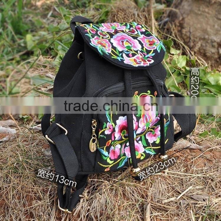 Vintage canvas backpack bag/Ladies shoulder bag fashion/special fabric beauty bags backpack canvas for kids