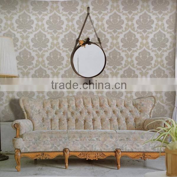 hot design korea wallpaper with peacock feathers flowers