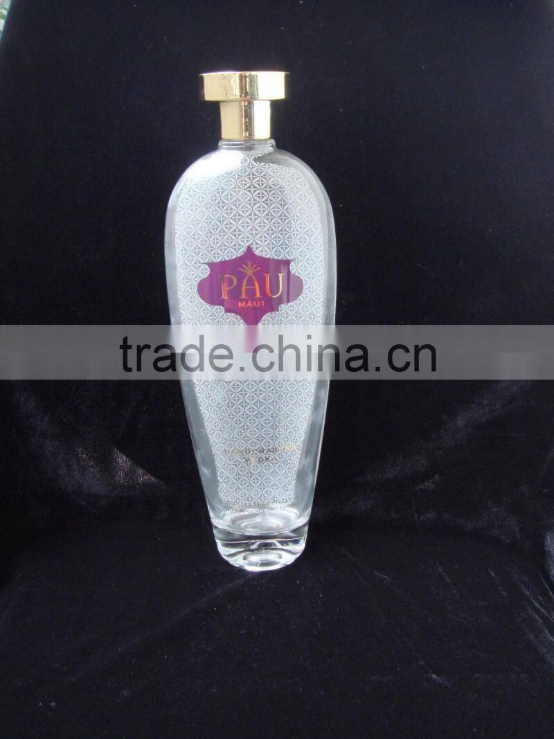 750ML FROSTED CRYSTAL GLASS BOTTLE
