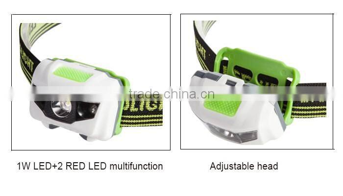 Multifunction 1W LED+2 RED LED Hunting Portable led headlamp led head light headlight led