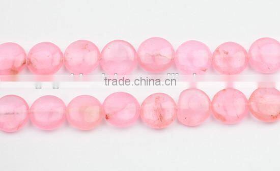 Wholesale Dyed Jade Plian Coins Gemstone Beads