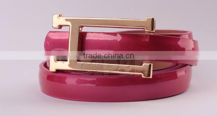 Popular indian leather belts with H gold buckle