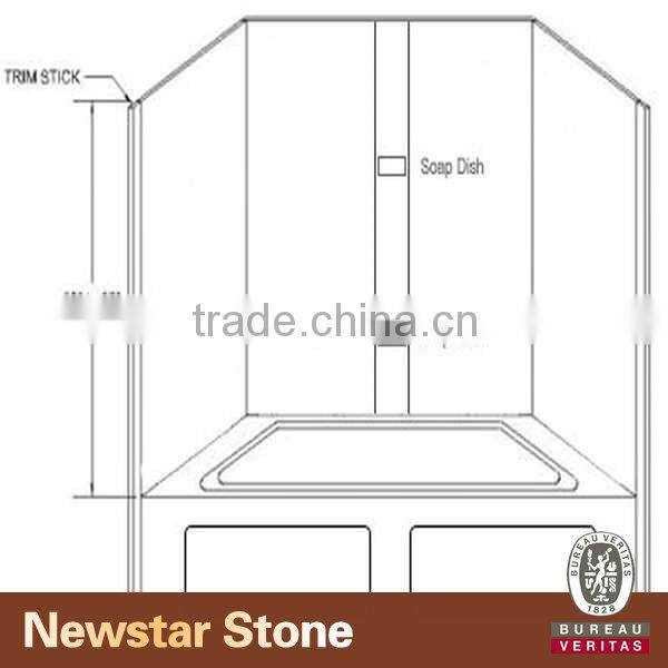 White quartz tub shower panel,quartz shower surrounds