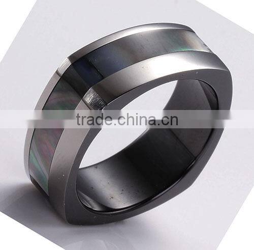 lastest design black titanium wedding ring