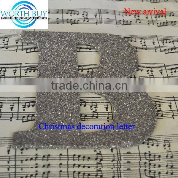 Vintage silve word "B" cardboard alphabet letters for Christmas decoration