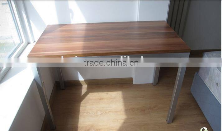 NOAHSION Computer Or Tea Or Studying Or Dining Table With Steel Legs And Wooden Table Top