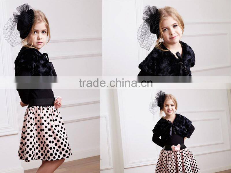 2016 Spring Autumn Kids Children Imitation Wool Faux Fur Coats For Little Girl