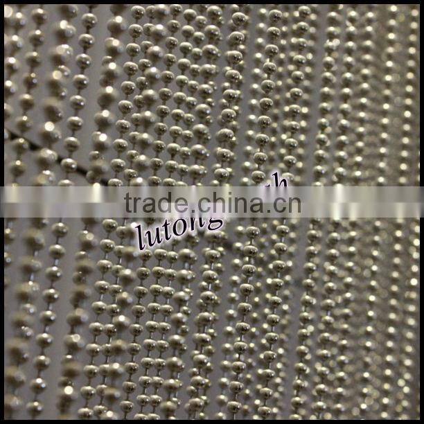 shimmering metal ball chain screen, room divider