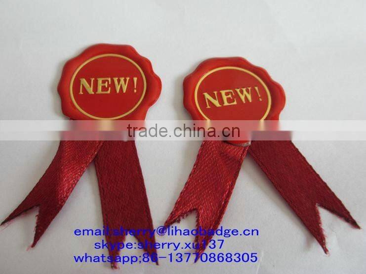 Red color Gold logo embossed wax seal stickers