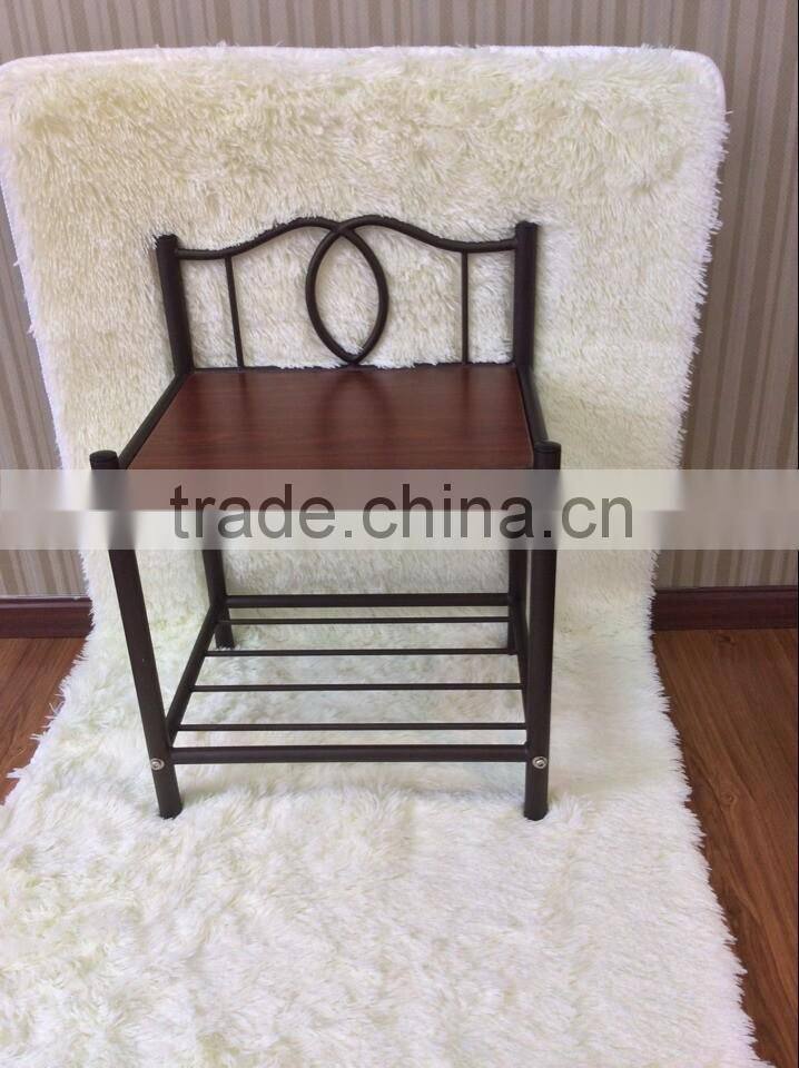 Black MDF Top Iron Night Stand