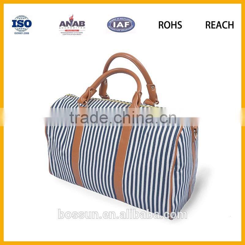 High Quality Canvas Travel Bag With Pu Handles Duffel Bag With The zebra stripes