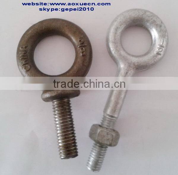 Fastener U.S.type eye bolt and nut, steel lifting eye bolts