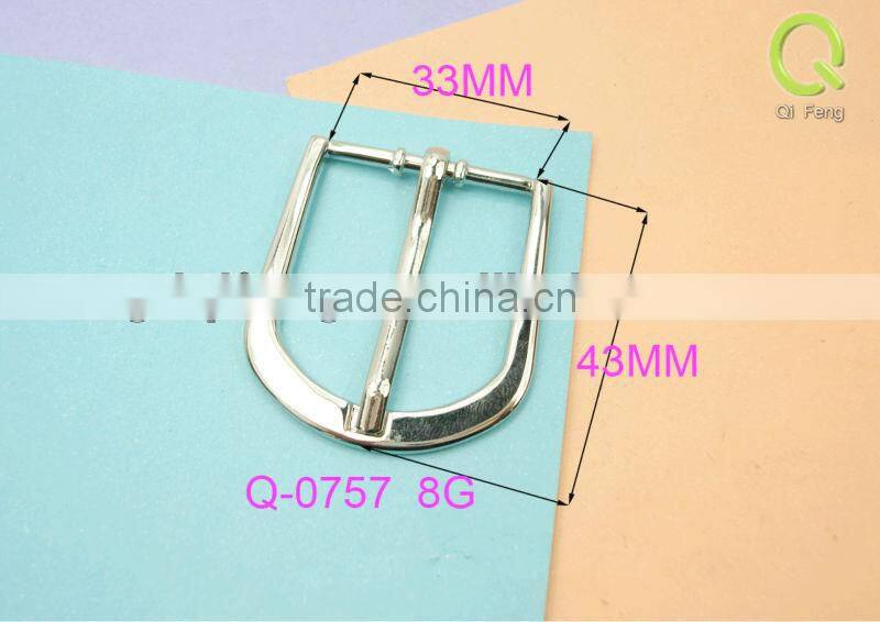 Western nickle 33mm pin belt buckle custom metal buckle