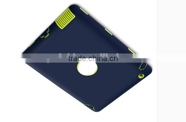 TWO-tone silicon+plastic full protective tablet case for ipad air