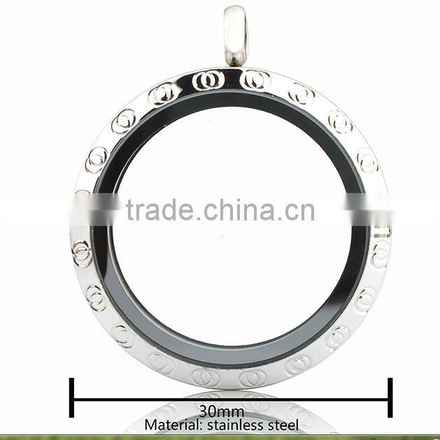 New arrival stainless steel waterproof pendant locket,screw engraved triangle floating