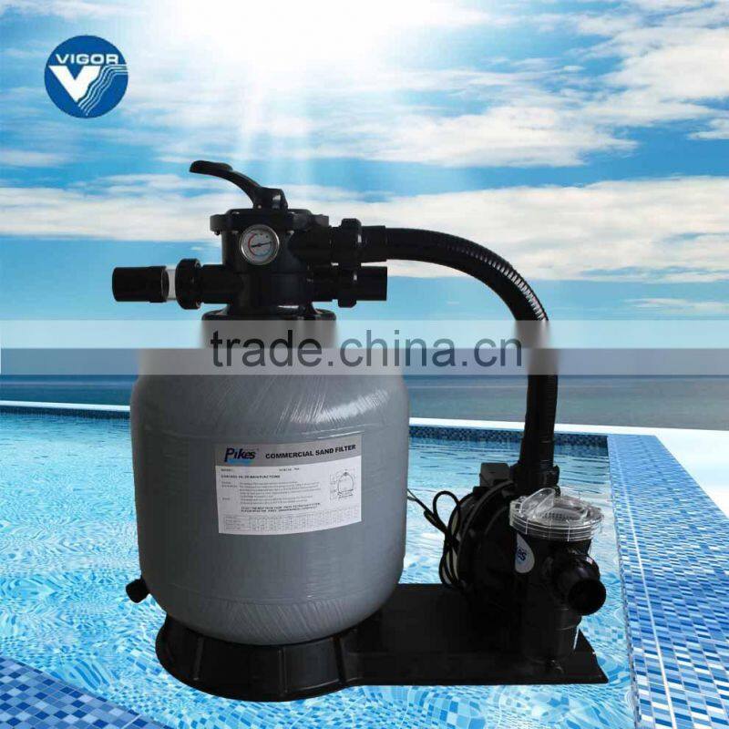 Filtration system swiiming pool sand filter and pump