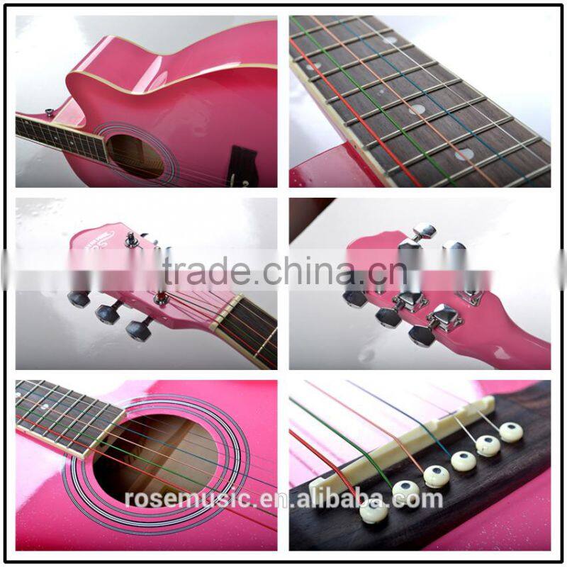 Colorful 40 inch beginner Cut-away acoustic guitar CARAVAN MUSIC HS4018